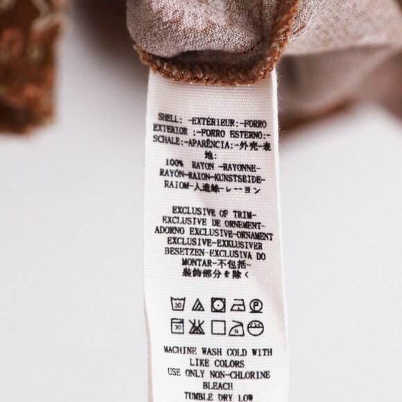 Free People Flowers In Her Hair Brown Boho Tunic Longline S Smocked Ditsy $118 - Picture 13 of 16